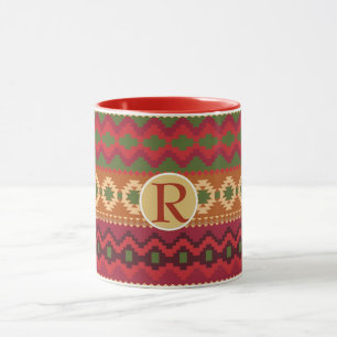 Folklore Mug Personalised Monogram RED Cosy Nordic