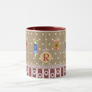 Folklore Mug Personalised Monogram Xmas Baubles