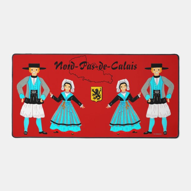 Folklore of Nord-Pas-de-Calais, France Desk Mat (Front)