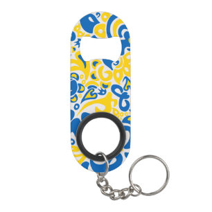 Folklore pattern with Ukrainian flag colors