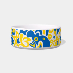 Folklore pattern with Ukrainian flag colors   Bowl