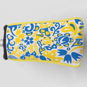 Folklore pattern with Ukrainian flag colors Golf Head Cover