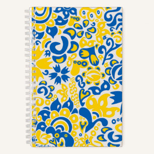 Folklore pattern with Ukrainian flag colors  Notebook