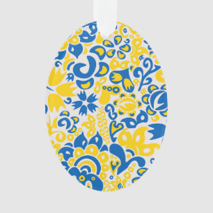 Folklore pattern with Ukrainian flag colors Ornament