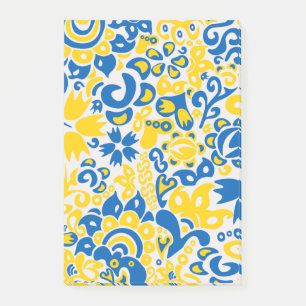 Folklore pattern with Ukrainian flag colors   Post-it Notes