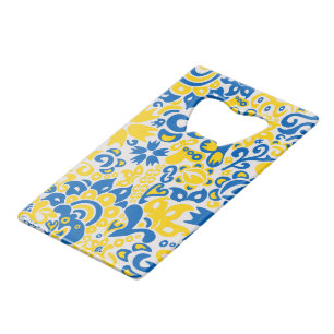 Folklore pattern with Ukrainian flag colours