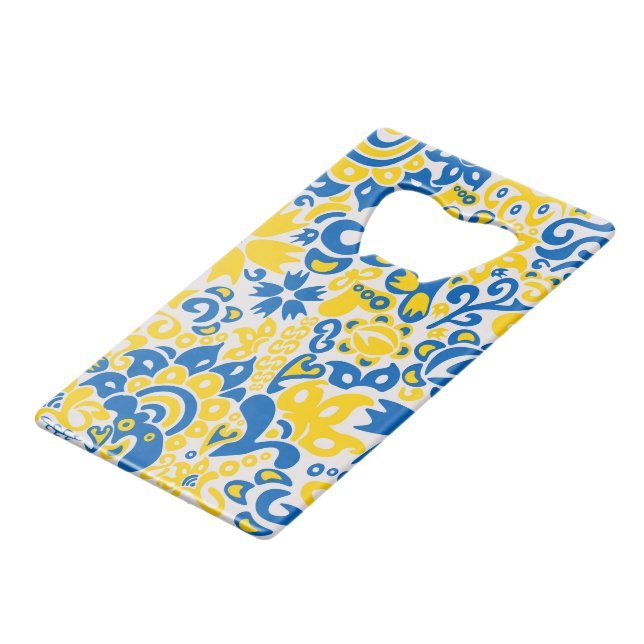 Folklore pattern with Ukrainian flag colours (Front Angled)