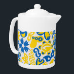 Folklore pattern with Ukrainian flag colours<br><div class="desc">Folklore pattern with Ukrainian flag colours blue and yellow</div>