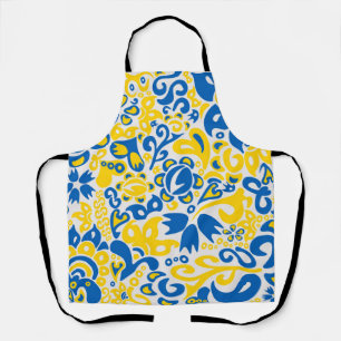 Folklore pattern with Ukrainian flag colours  Apron