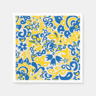 Folklore pattern with Ukrainian flag colours Napkin