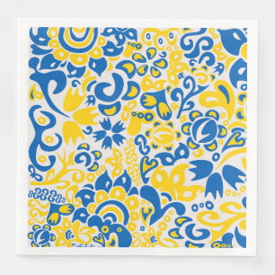 Folklore pattern with Ukrainian flag colours Napkin