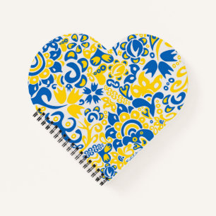 Folklore pattern with Ukrainian flag colours  Notebook