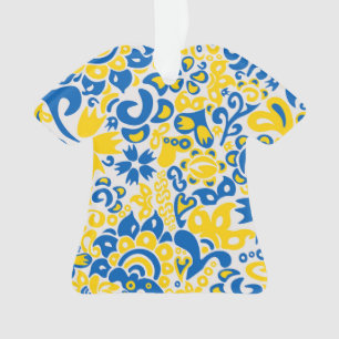 Folklore pattern with Ukrainian flag colours Ornament