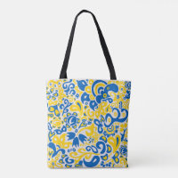 Folklore pattern with Ukrainian flag colours 