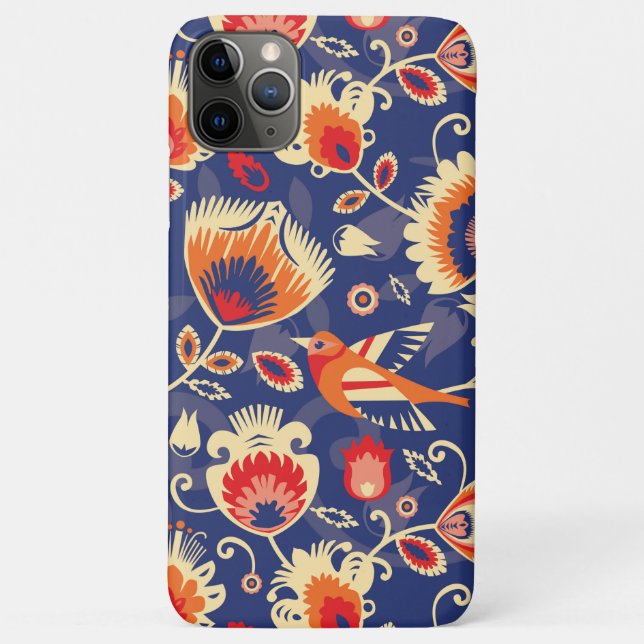 💛🧡💙Folklore pattern with yellow flowers 002 Case-Mate iPhone Case (Back)