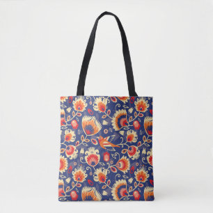 💛🧡💙Folklore pattern with yellow flowers 002 Tote Bag