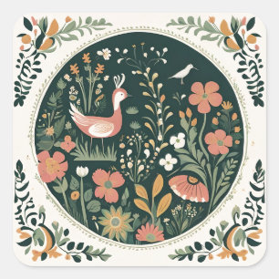Folklore Spring Square Sticker