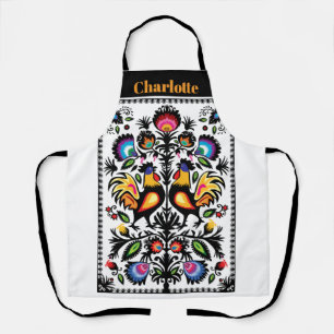 Folklore with roosters apron