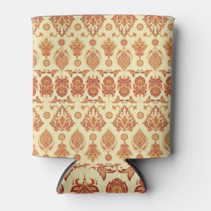 Folkloric Batik Floral Ethnic Pattern Can Cooler