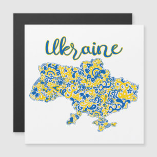 Folkloric pattern and Ukraine typography