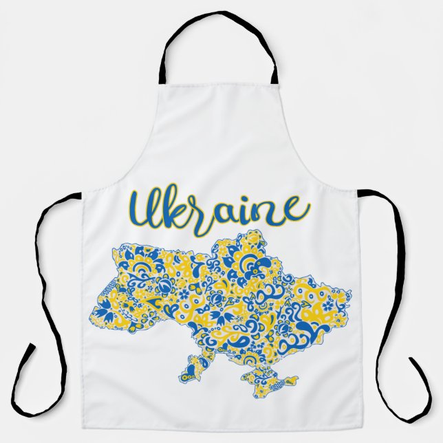Folkloric pattern and Ukraine typography   Apron (Front)