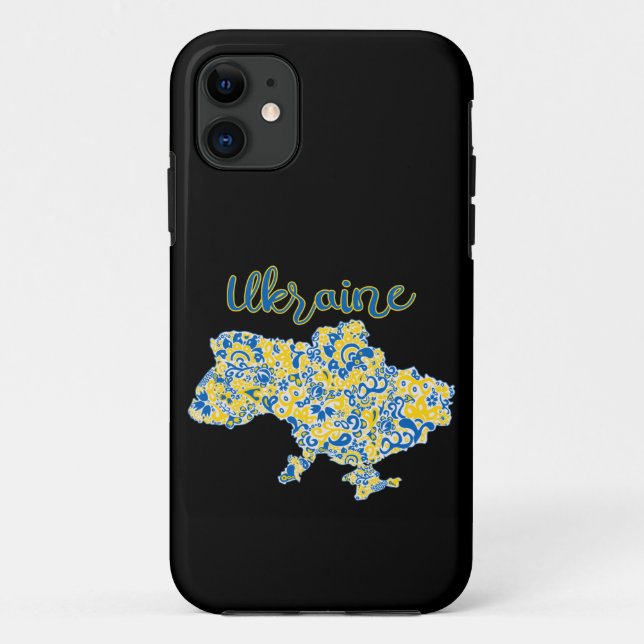 Folkloric pattern and Ukraine typography   Case-Mate iPhone Case (Back)