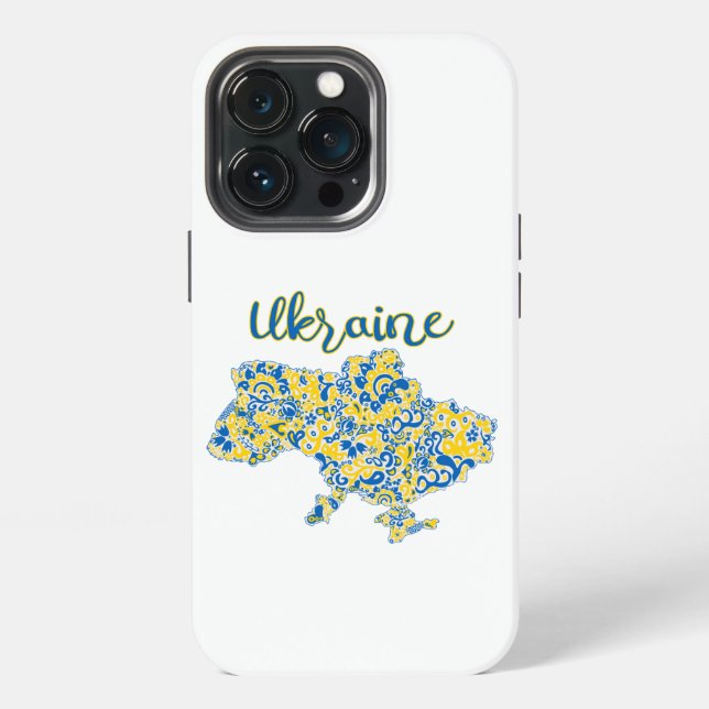 Folkloric pattern and Ukraine typography  iPhone Case (Back)