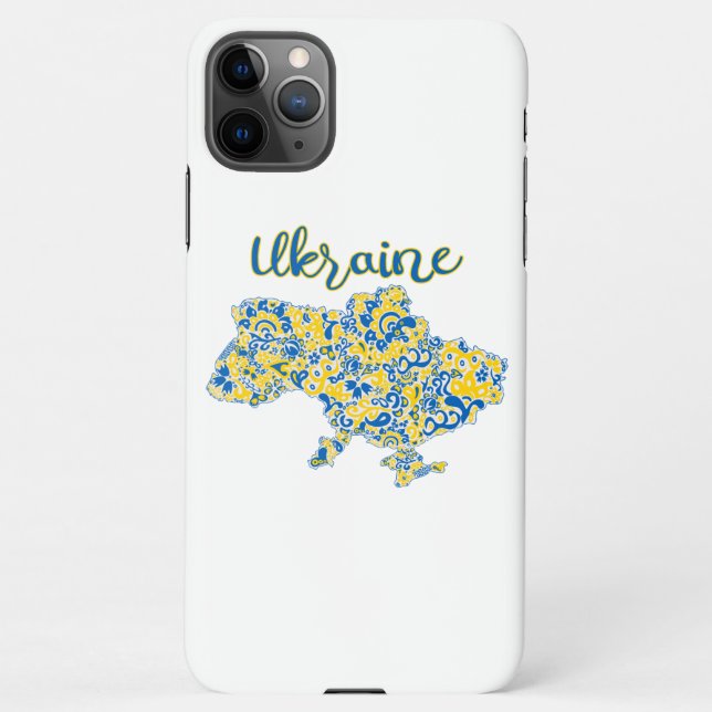 Folkloric pattern and Ukraine typography  iPhone Case (Back)