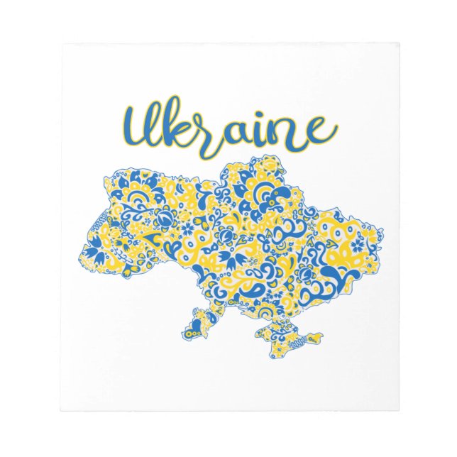 Folkloric pattern and Ukraine typography   Notepad (Front)