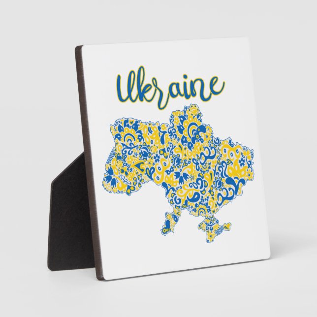 Folkloric pattern and Ukraine typography  Plaque (Front)