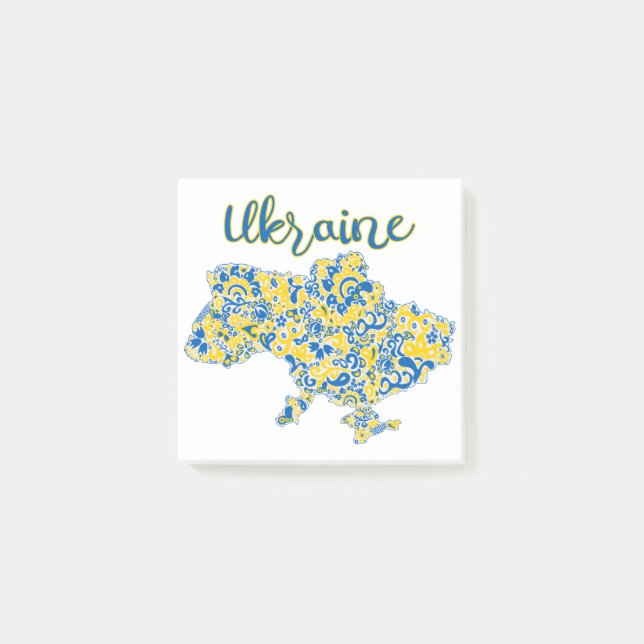 Folkloric pattern and Ukraine typography   Post-it Notes (Front)
