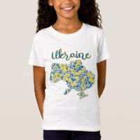 Folkloric pattern and Ukraine typography T-Shirt