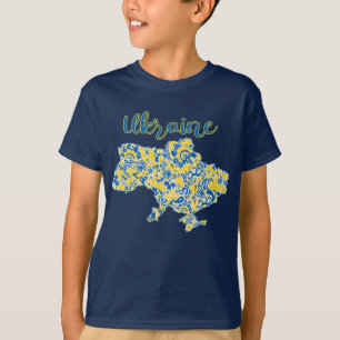 Folkloric pattern and Ukraine typography T-Shirt