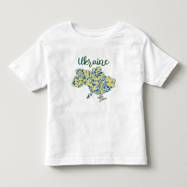 Folkloric pattern and Ukraine typography Toddler T-Shirt (Front)