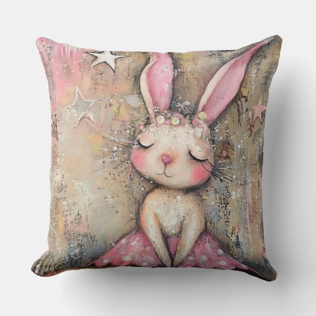 Folksy Bunny  Cushion (Front)