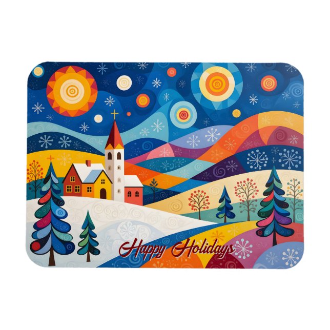 Folksy Christmas   Magnet (Horizontal)