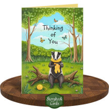 Folksy Forest Badger Crochet Sock Thinking of You