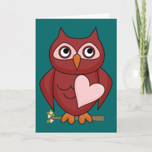 Folksy Red Owl - Graduation Congrats Card
