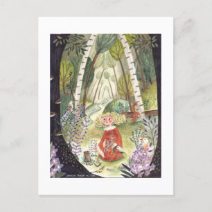 Folktale Fairytale   The Forest of Lilacs   Green Holiday Postcard