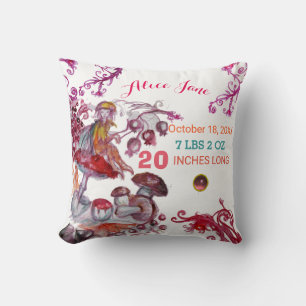 FOLLET OF MUSHROOMS BABY SHOWER Pink Baby Status Cushion