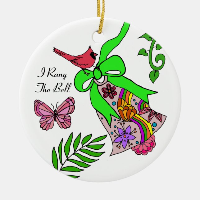 Follicular lymphoma bell ribbon   ceramic tree decoration (Front)