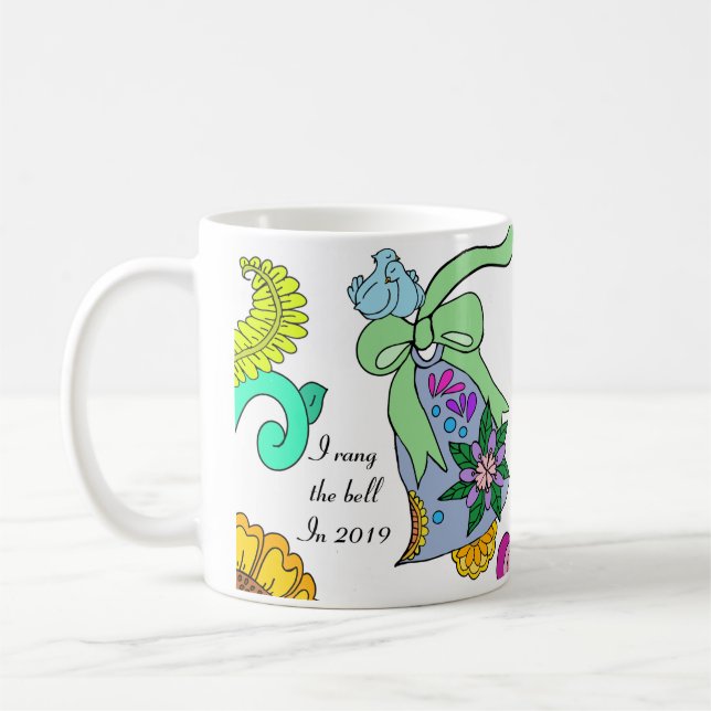 Follicular lymphoma ribbon bell  coffee mug (Left)
