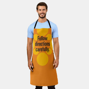 Follow directions carefully Orange Spots Orange BG Apron
