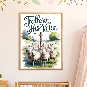 Follow His Voice Christian Nursery & Kids Wall Art