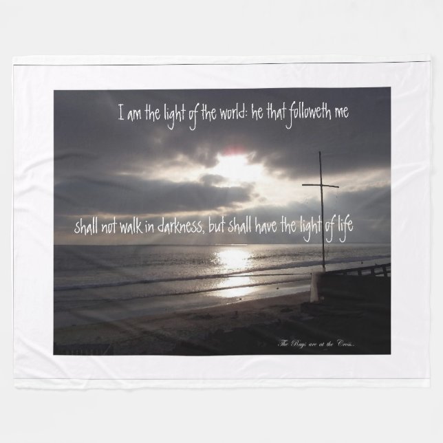 Follow Jesus, Light of World, Fleece Blanket (Front (Horizontal))