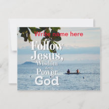 Follow Jesus Natureview Personalised Postcard