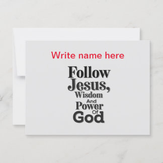 Follow Jesus Personalised  Postcard