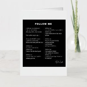 Follow me inspirational poem foil greeting card