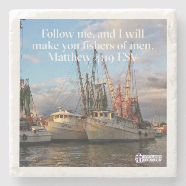 "Follow Me" Inspirational Stone Coaster (Front)