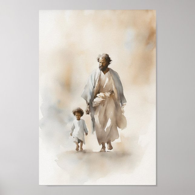 Follow Me Jesus Watercolor Art Print (Front)